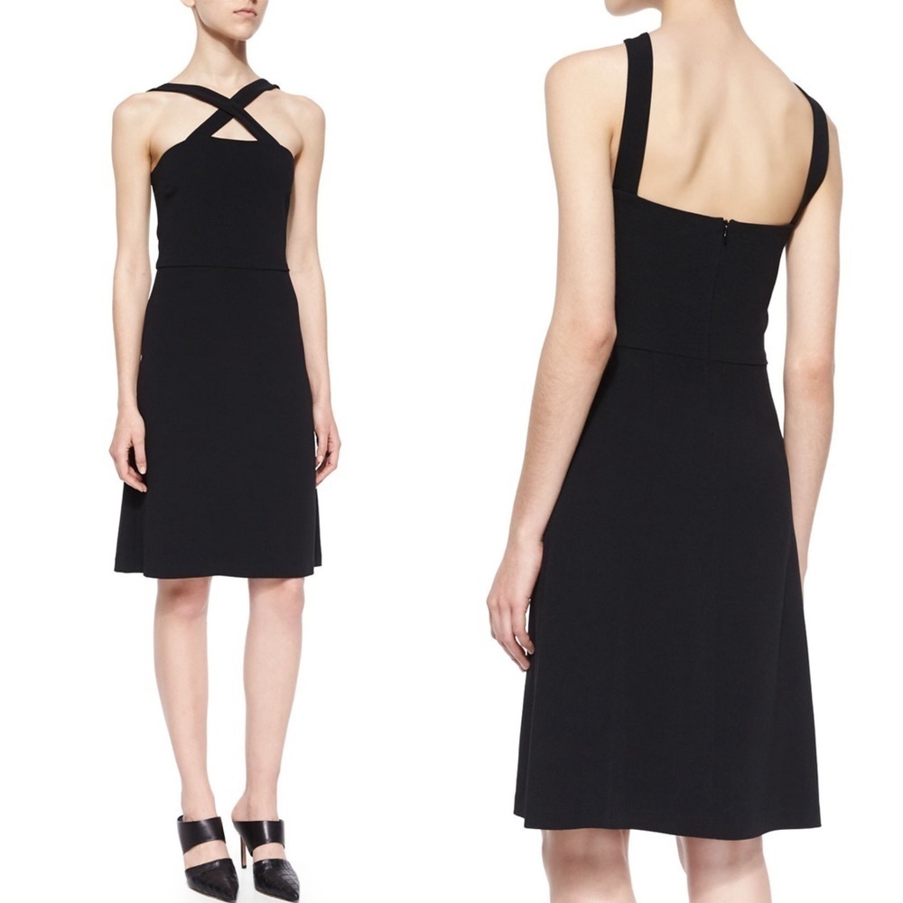 Theory Celia Crisscross-Front Dress, Black